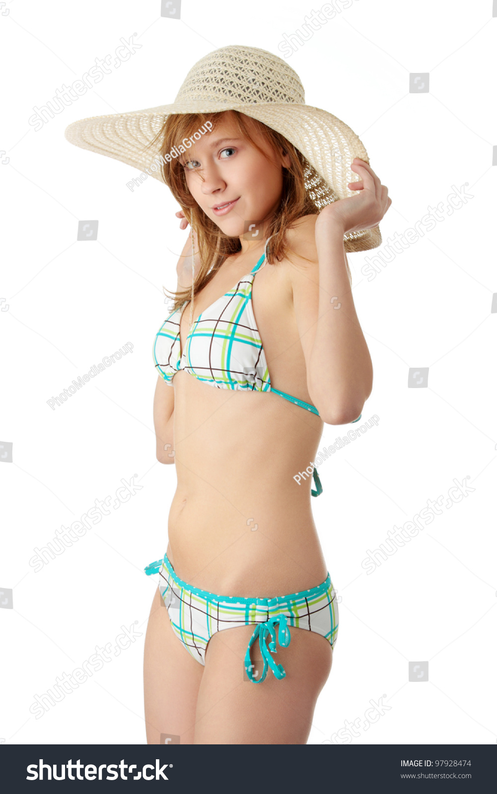 Teen Girls Plaid Bikini Swimsuit