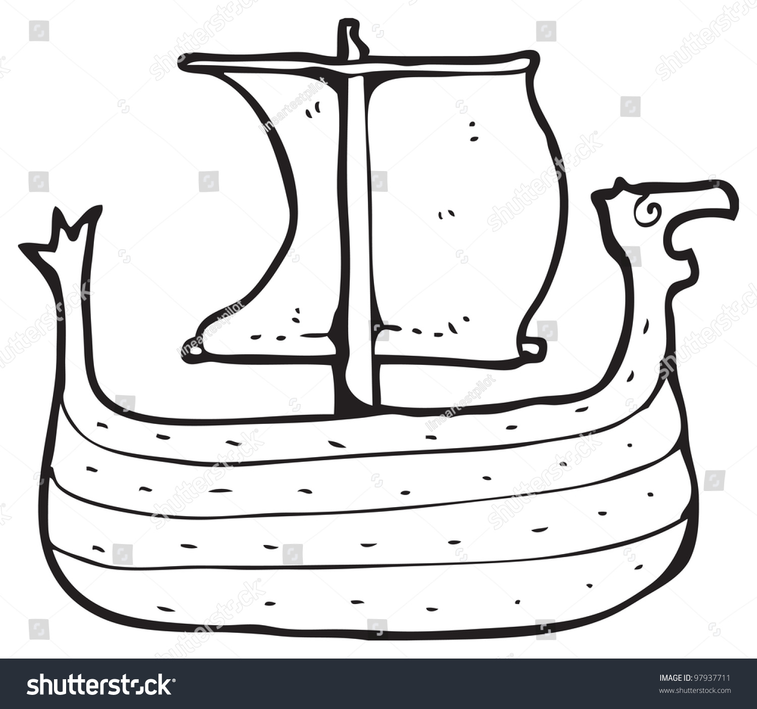 Корабль викингов шаблон