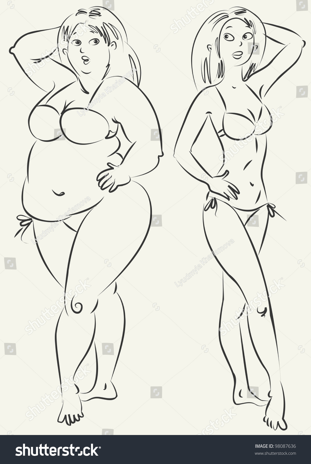 Рисунки голых полных женщин