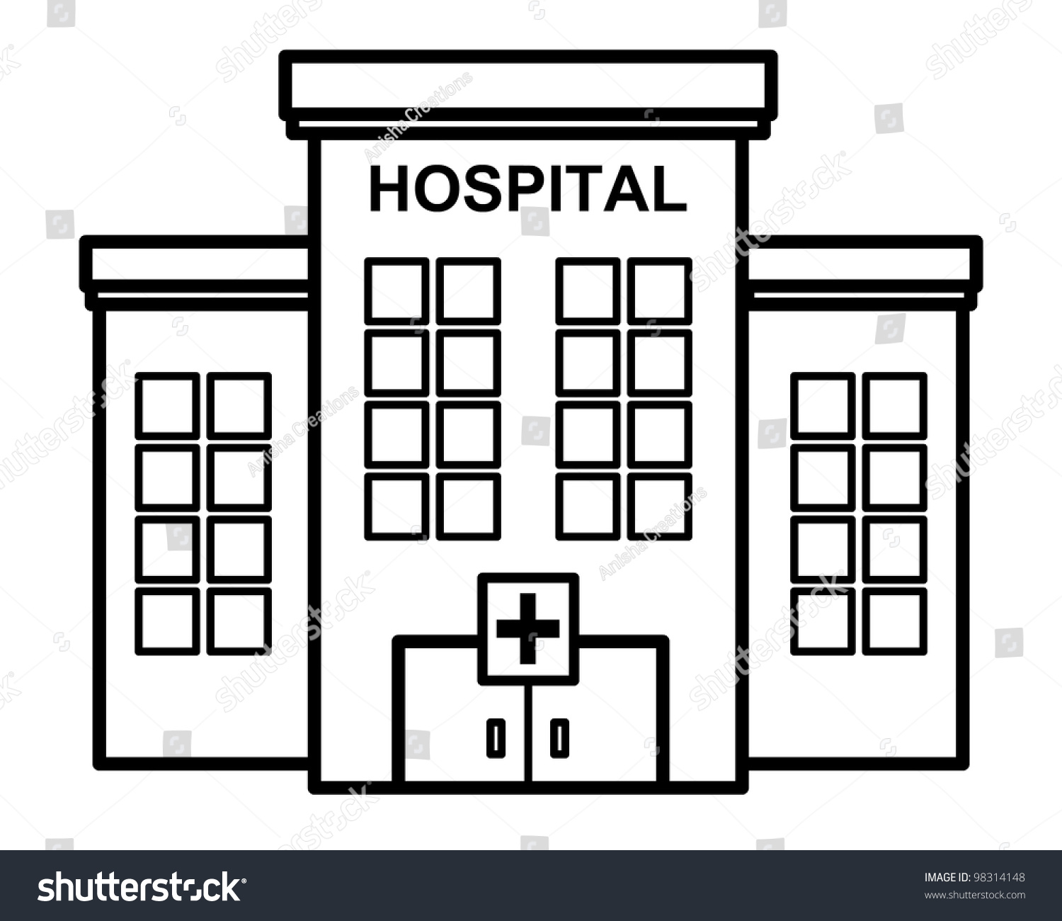 Раскраска больница здание
