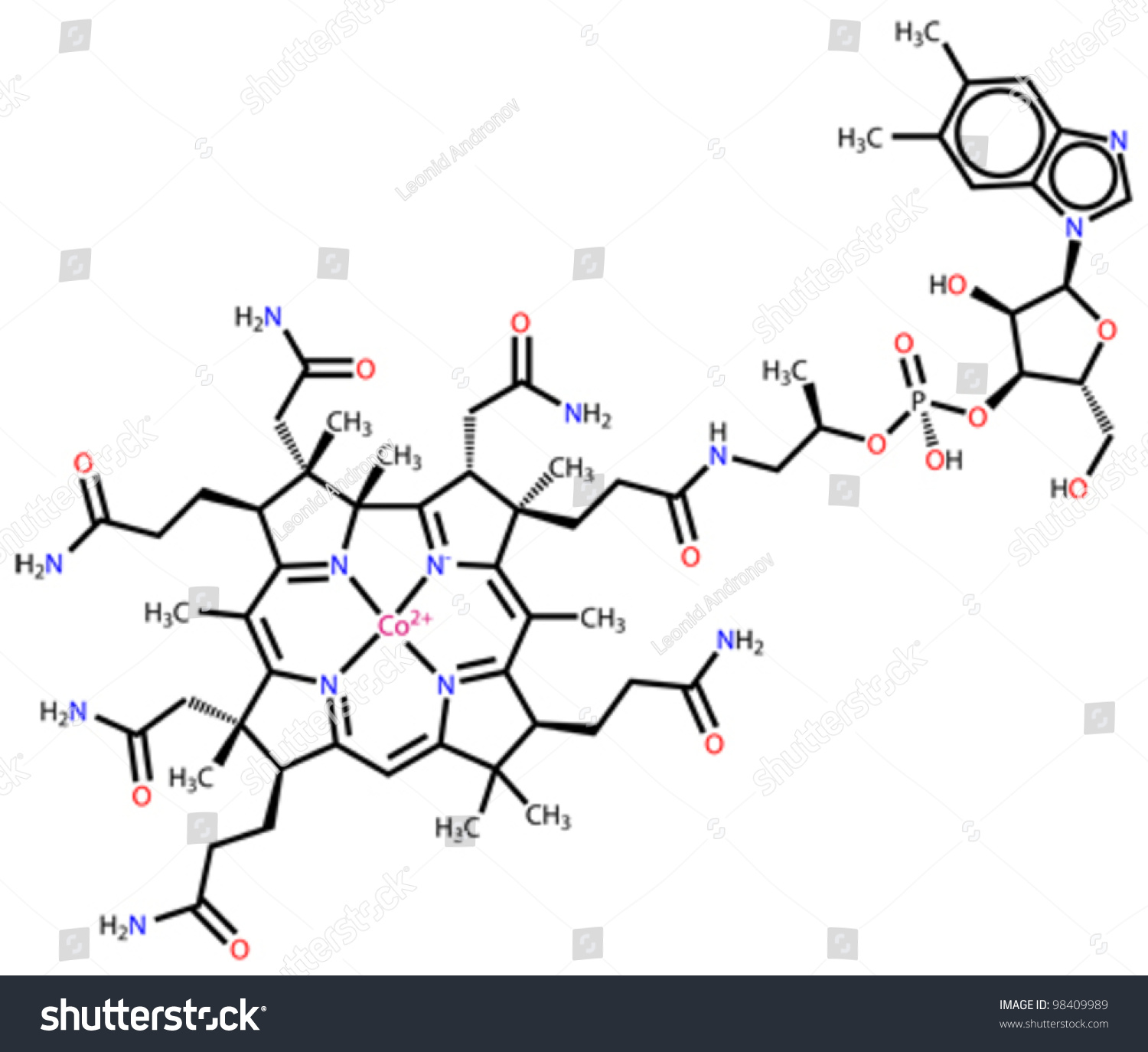 Vitamin B12 Cobalamin Structural Formula Stock Vector (Royalty Free ...