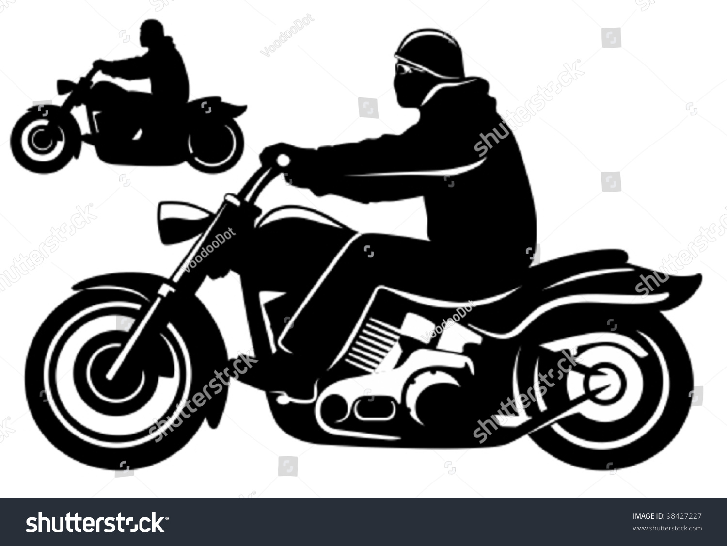 Мотоцикл с силуэтом водителя