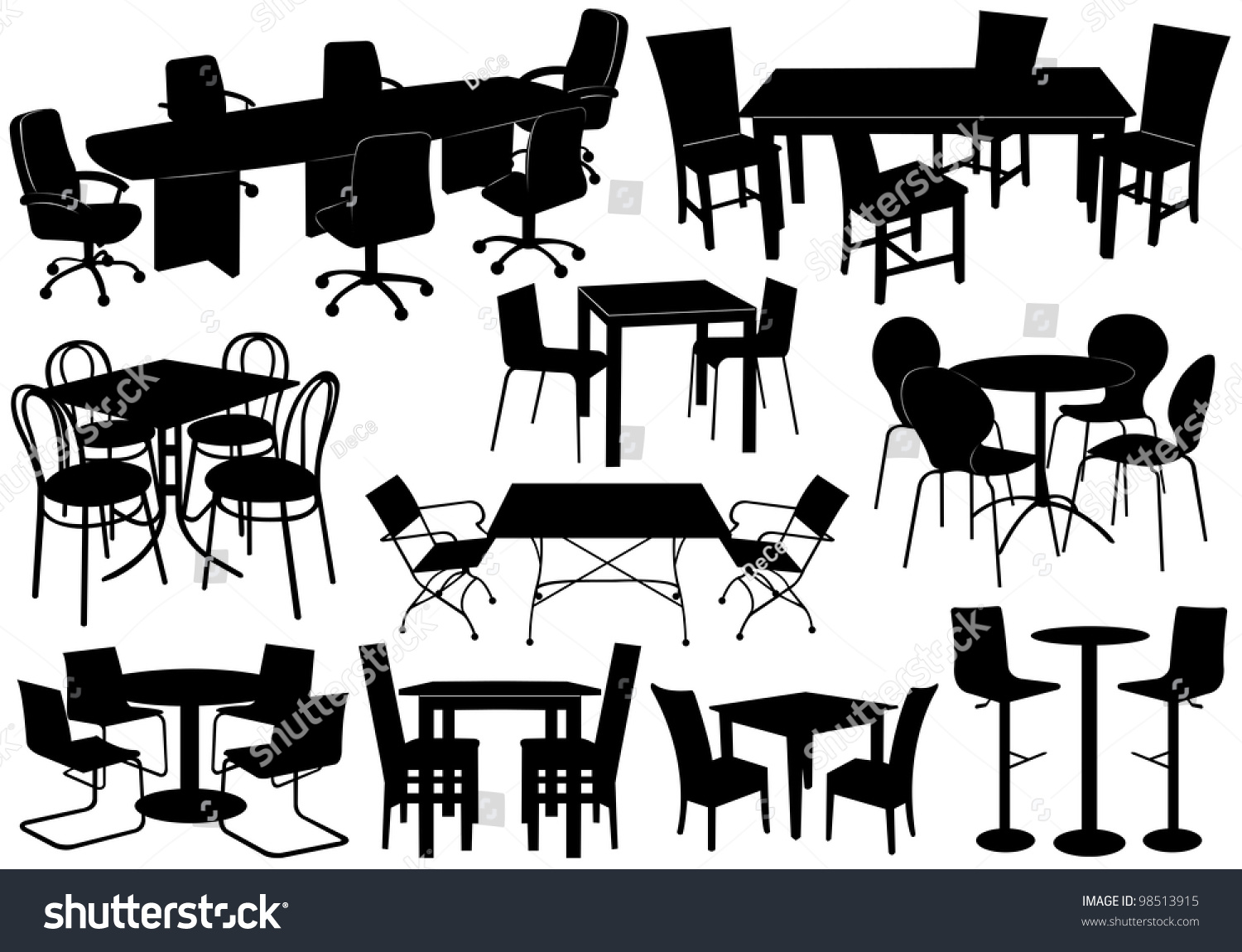 Пиктограмма столы стулья