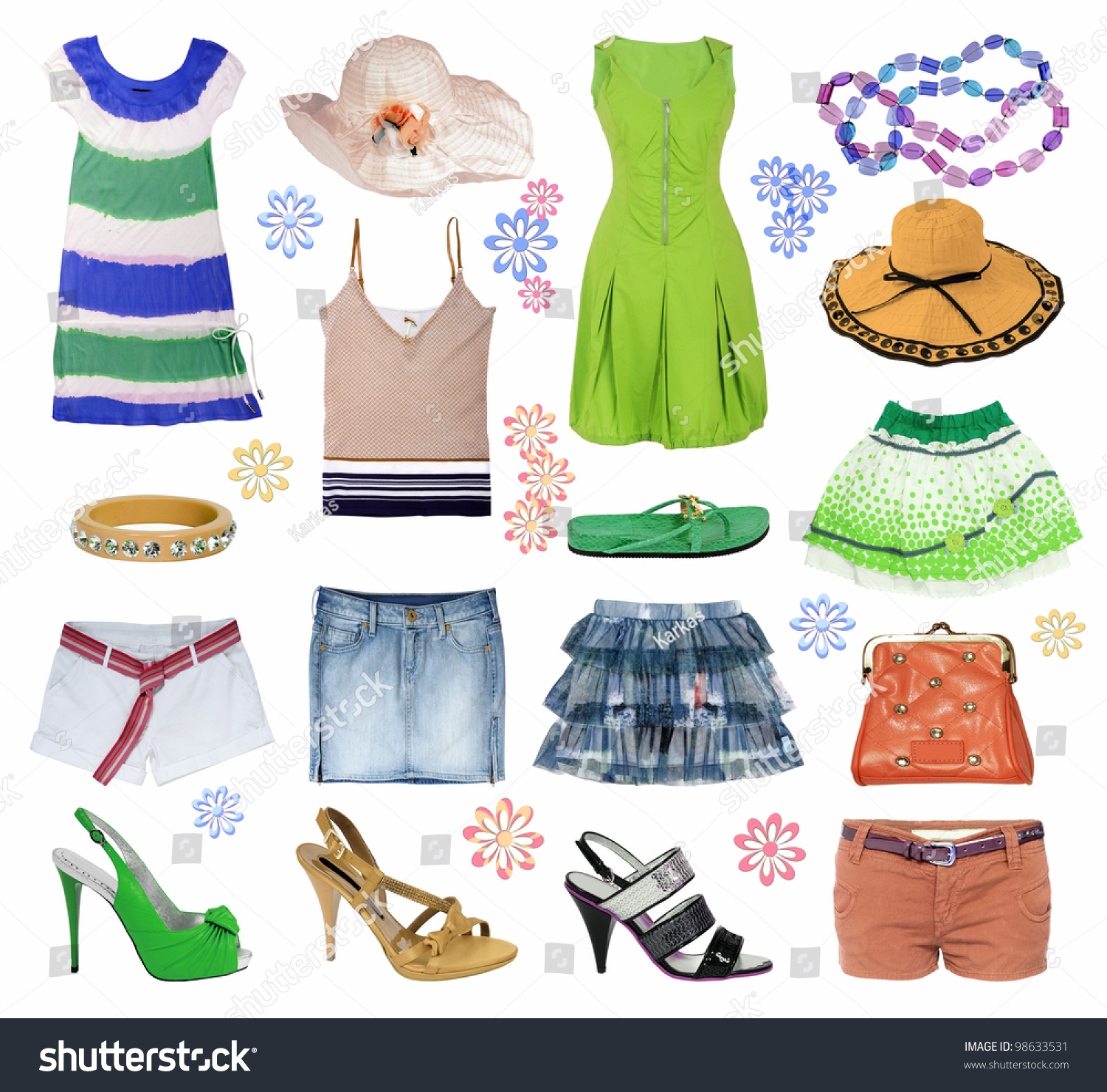 Collection Summer Clothes Stock Photo 98633531 | Shutterstock