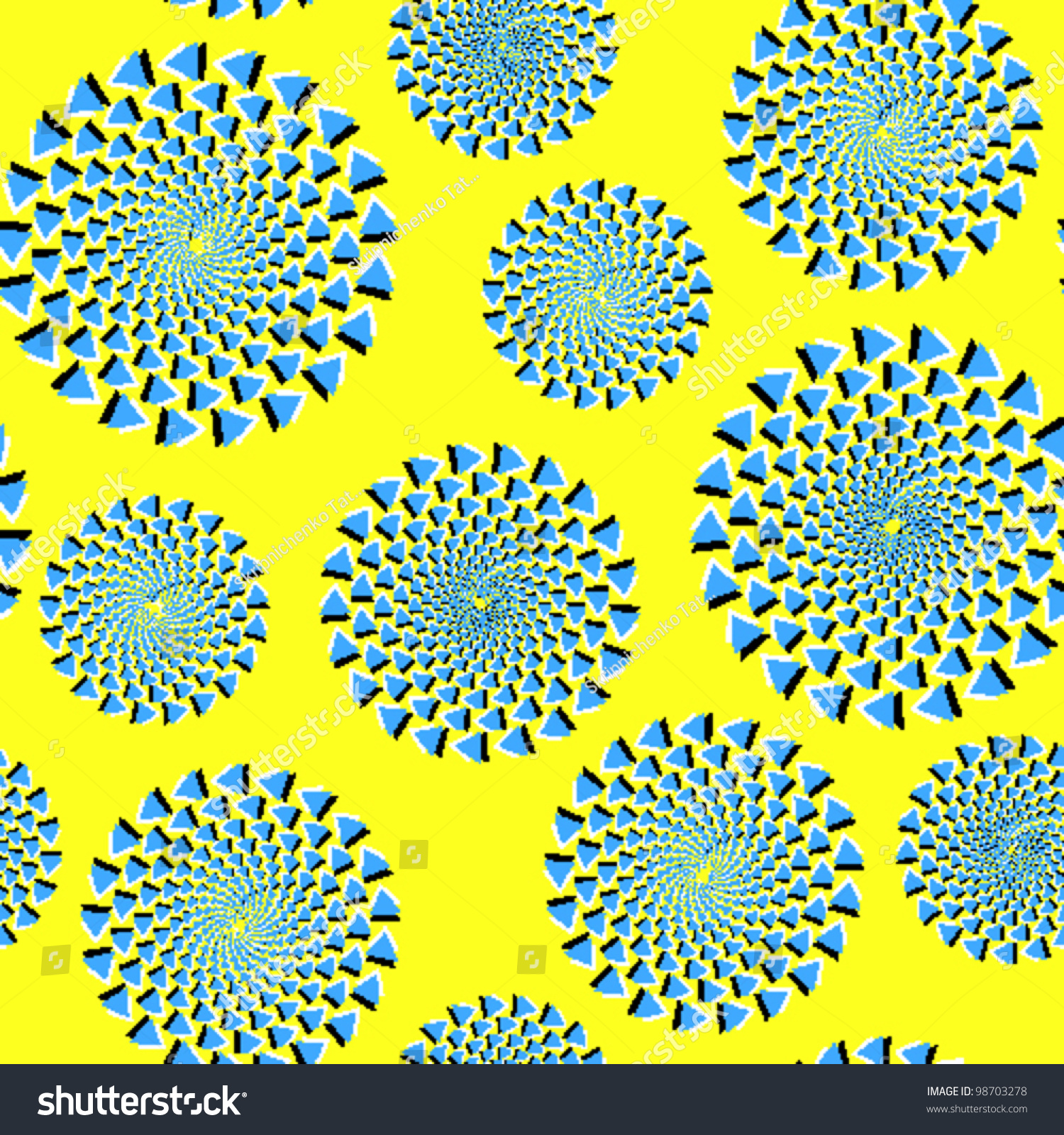 Yellow Seamless Background Optical Illusion Movement Stock Vector ...