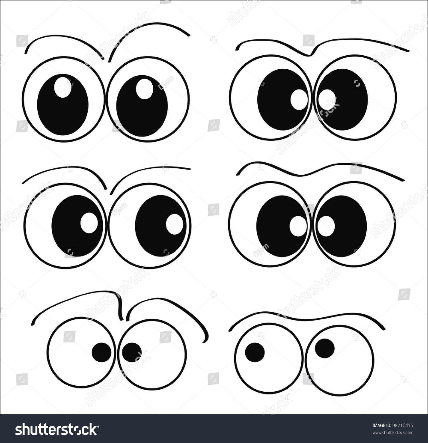 Character Set Eyes Stock Vector (Royalty Free) 98710415 | Shutterstock