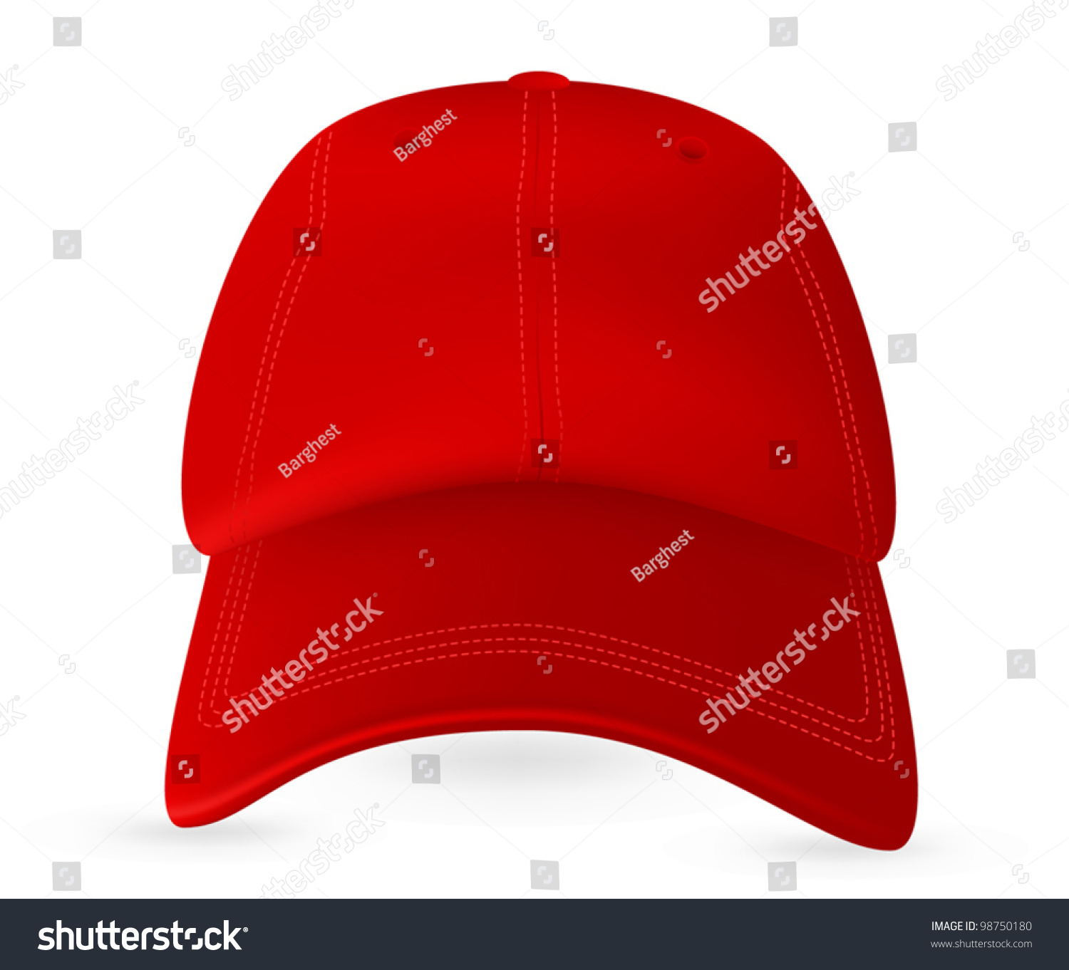 Red Baseball Cap Template Mesh Gradients Stock Vector (Royalty Free ...