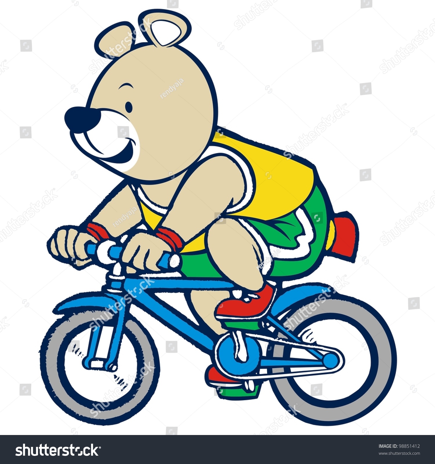 Медведь на велосипеде вектор