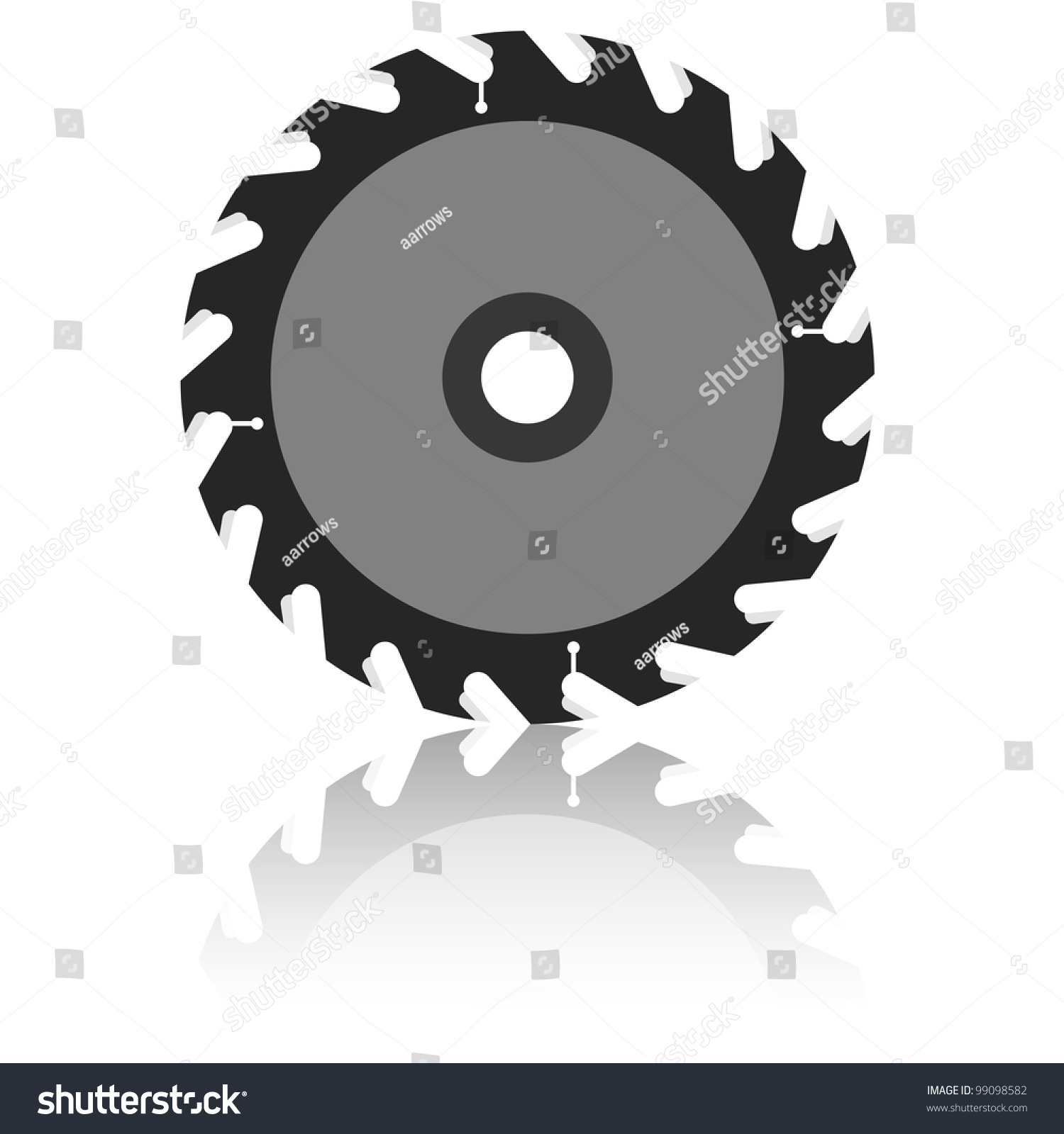 Circular Saw Blade On White Background Stock Vector (Royalty Free ...