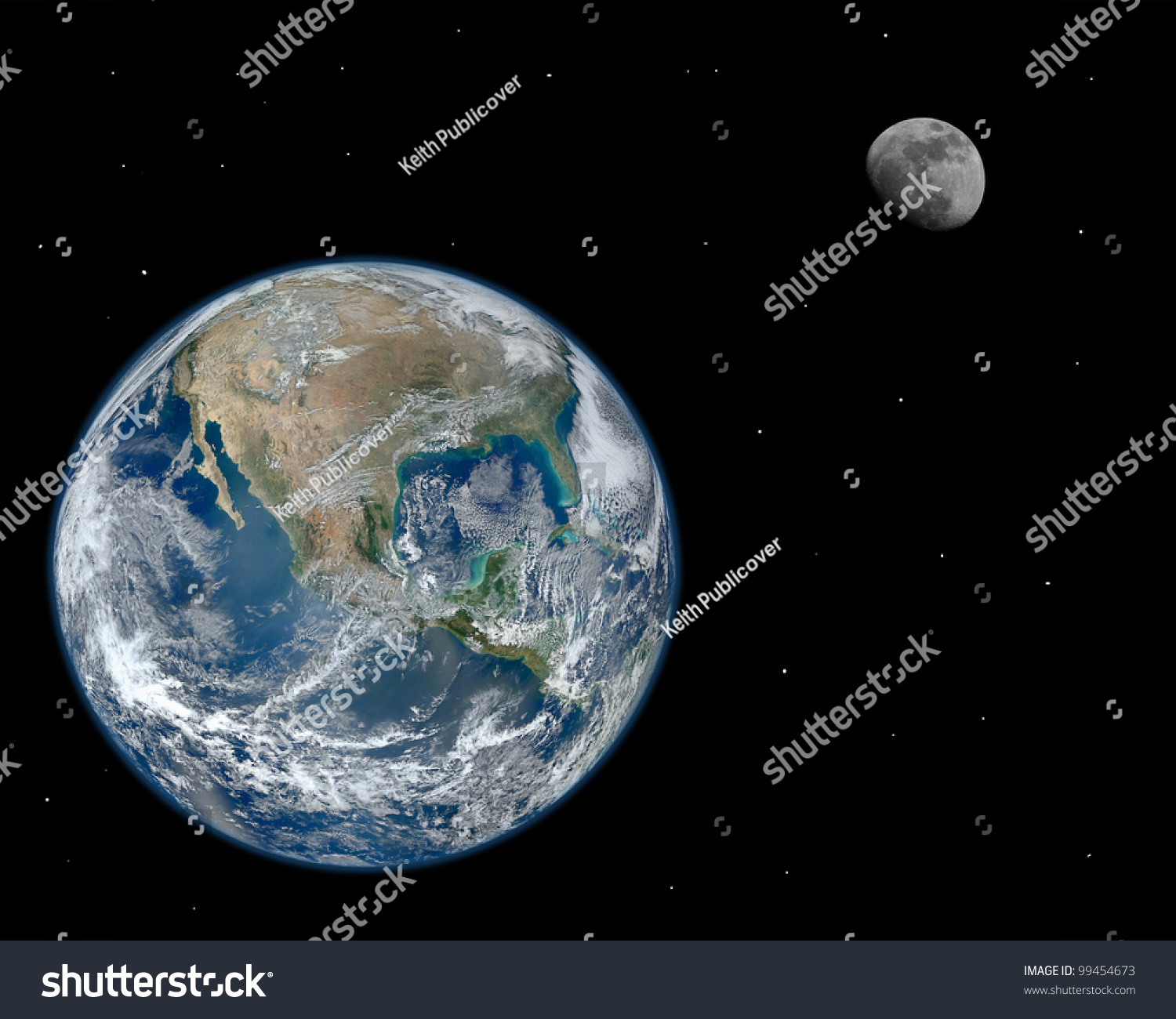 Composite Image Moon Earth Stars Elements Stock Photo 99454673 ...