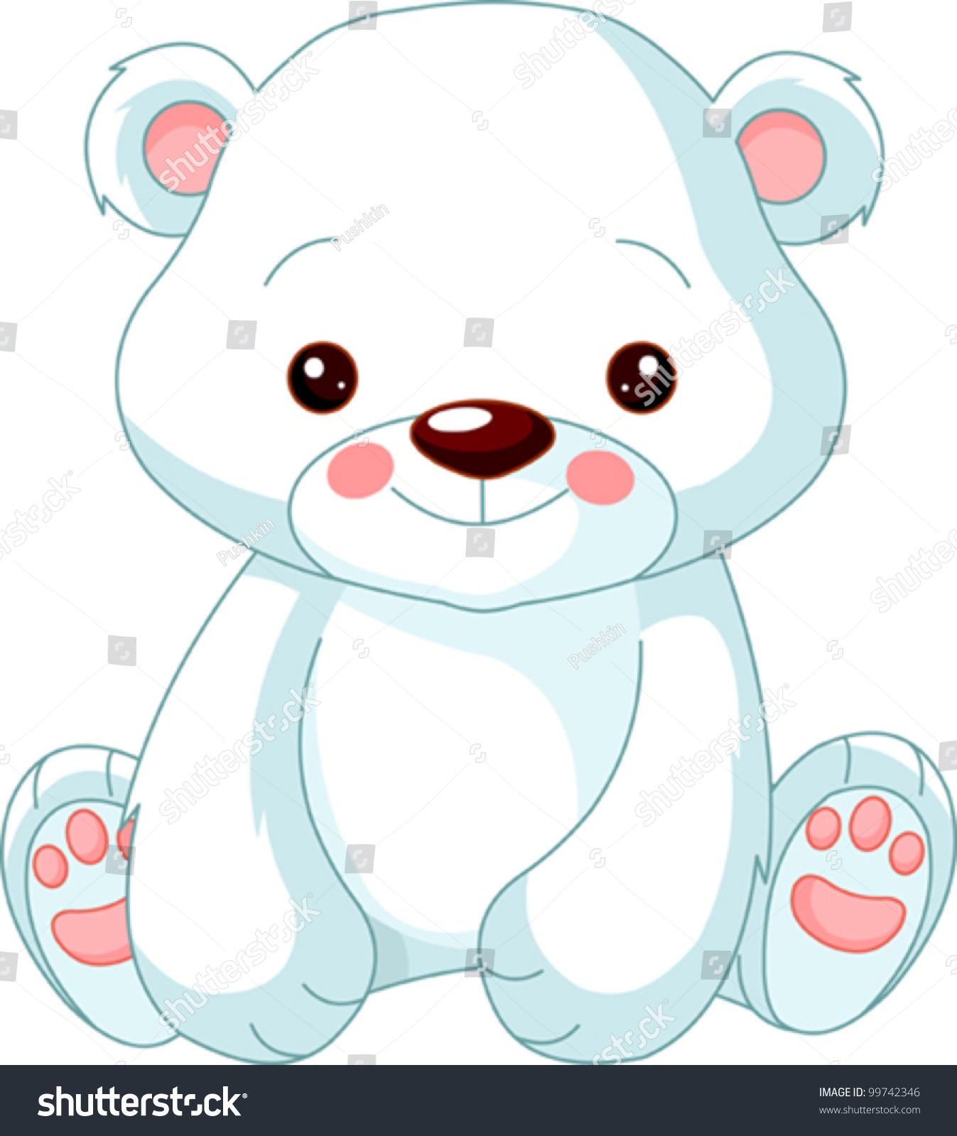 Fun Zoo Illustration Cute Polar Bear Stock Vector (Royalty Free ...