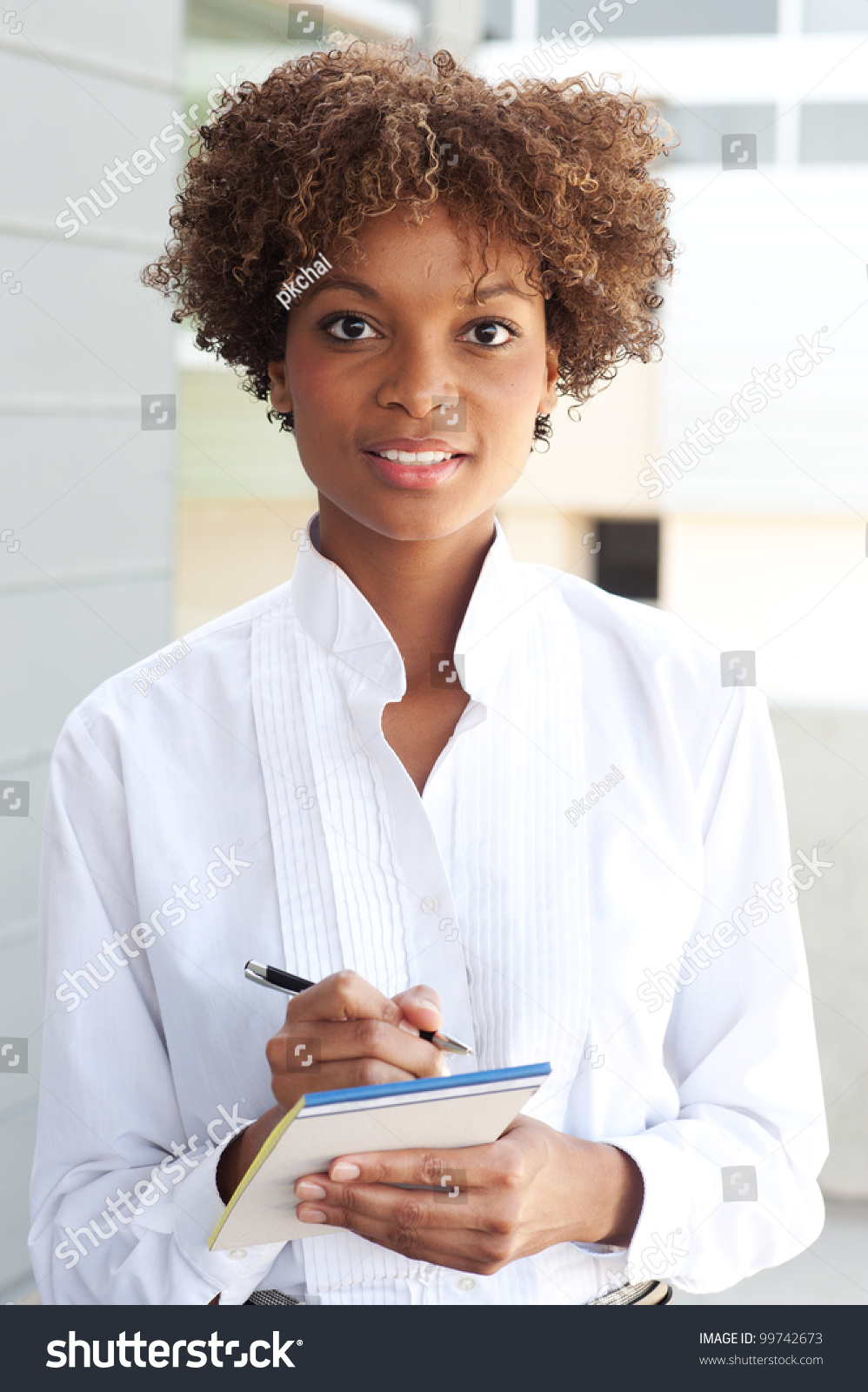 Pretty African American Executive Standing Outside Stock Photo 99742673 ...