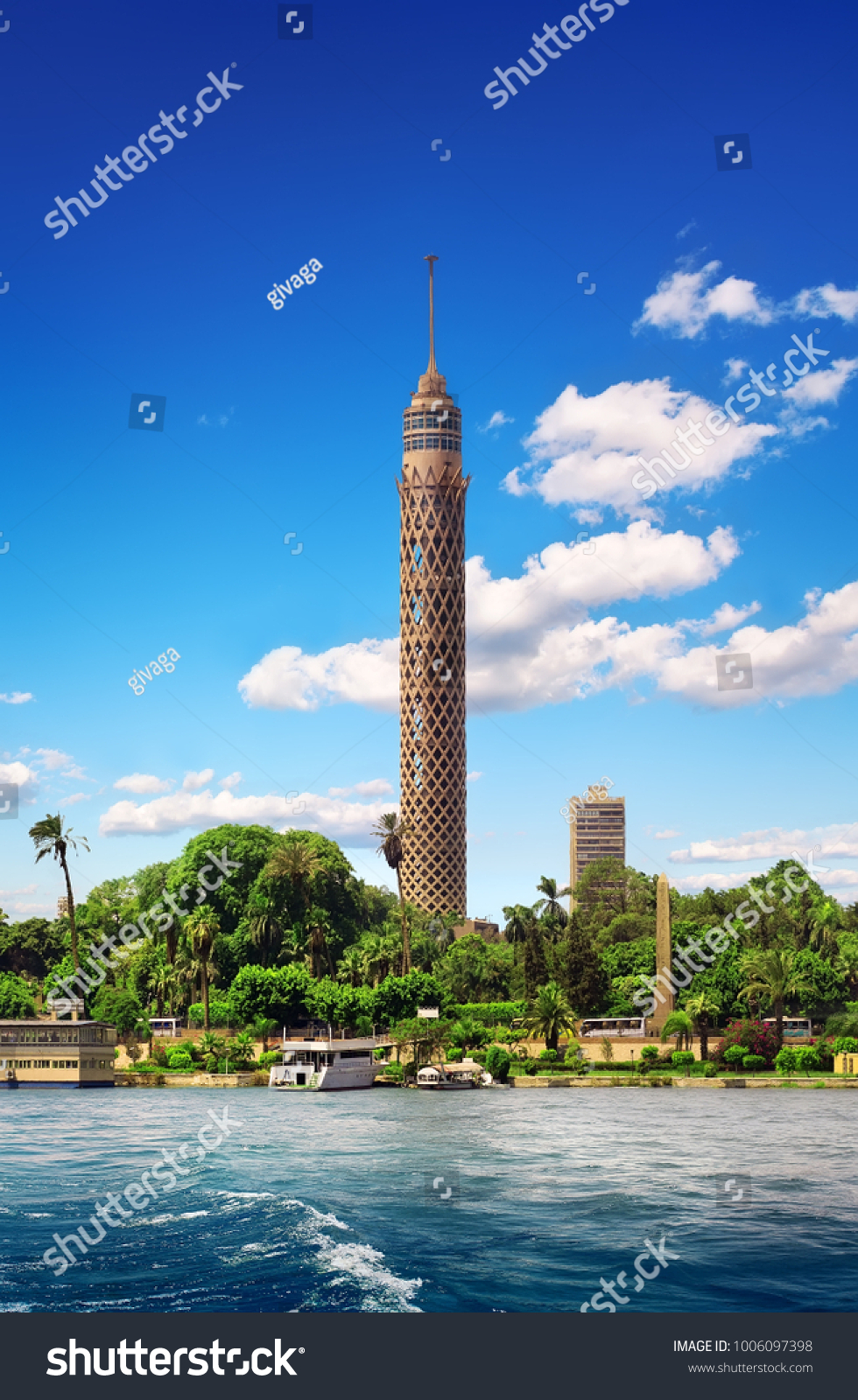 Tall TV tower in Cairo #1006097398