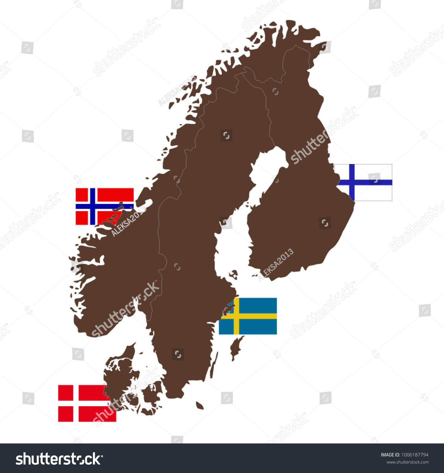 vector illustration of Scandinavia maps and - Royalty Free Stock Vector ...