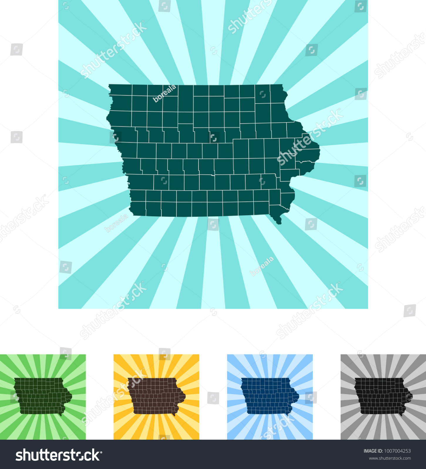 Map Of Iowa Royalty Free Stock Vector 1007004253 7793