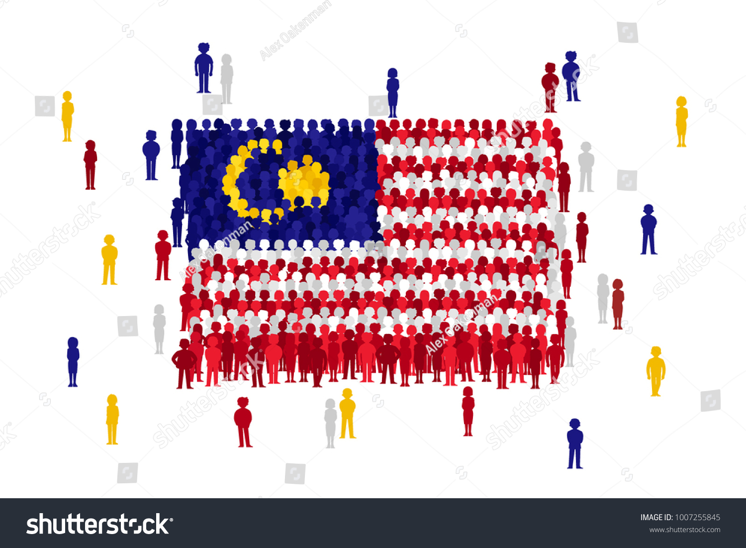 Vector Malaysia state flag formed by crowd of - Royalty Free Stock ...