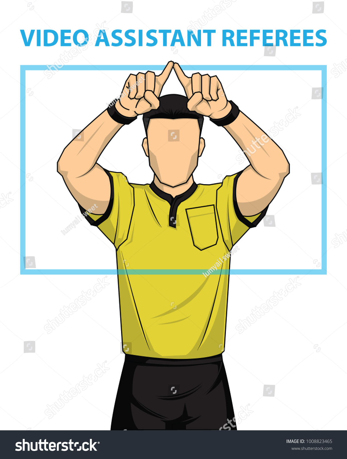 Football Referee Shows Video Assistant Referees Royalty Free Stock Vector 1008823465 1778