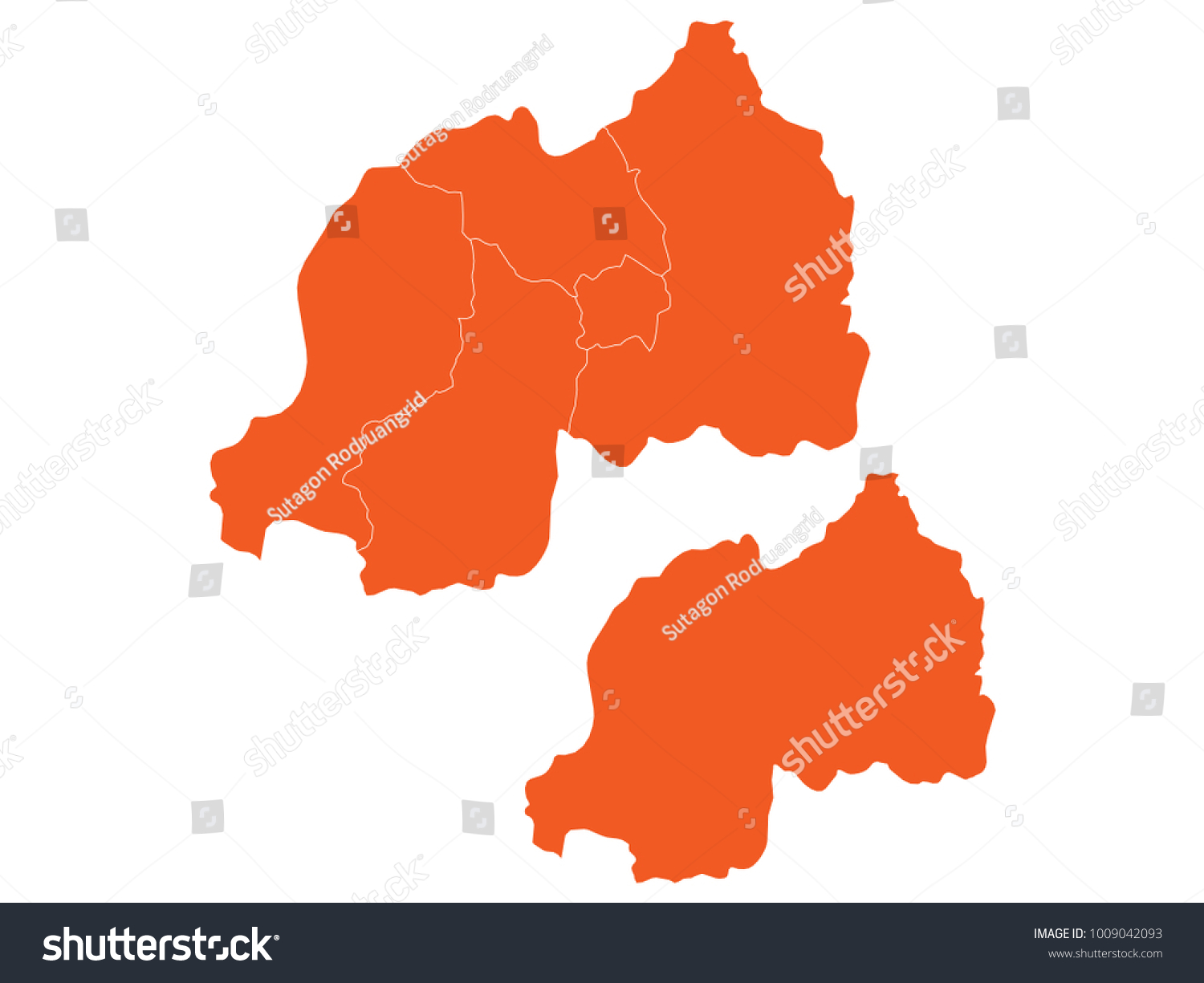 Rwanda Set Map,orange Map of china,Vector EPS10 #1009042093