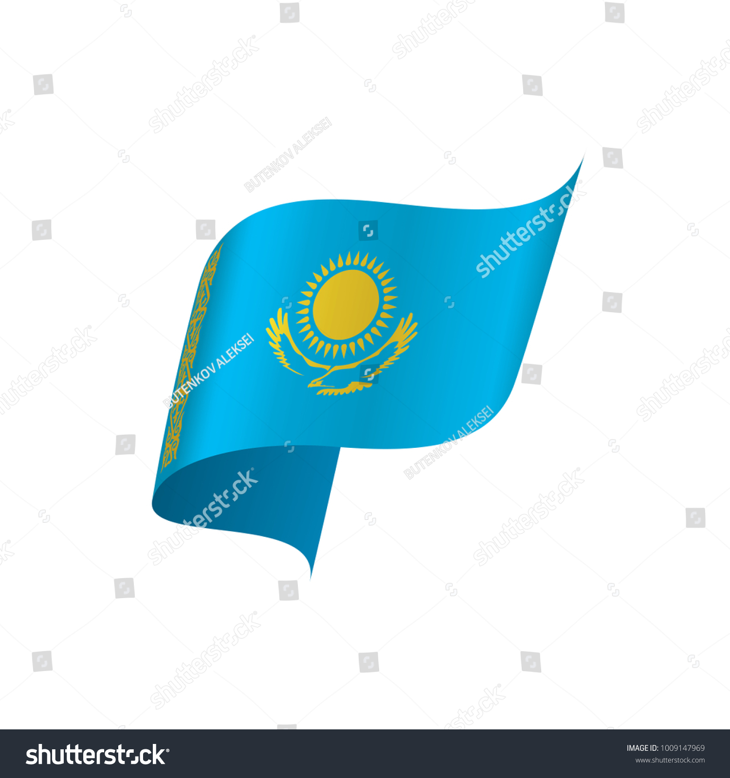 Kazakhstan flag, vector illustration - Royalty Free Stock Vector ...