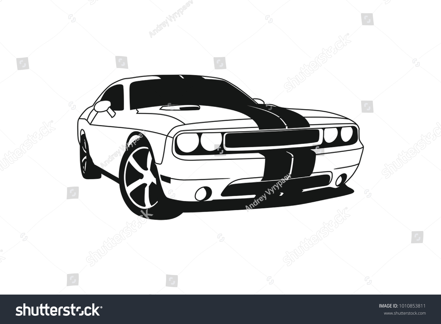 vector layout of the car. Dodge Challenger - Royalty Free Stock Vector ...