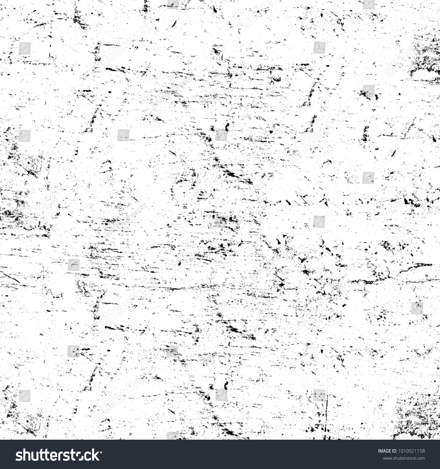 Grunge black and white pattern. Monochrome particles abstract texture. Background of cracks, scuffs, chips, stains, ink spots, lines. Dark design background surface. Gray printing element #1010921158