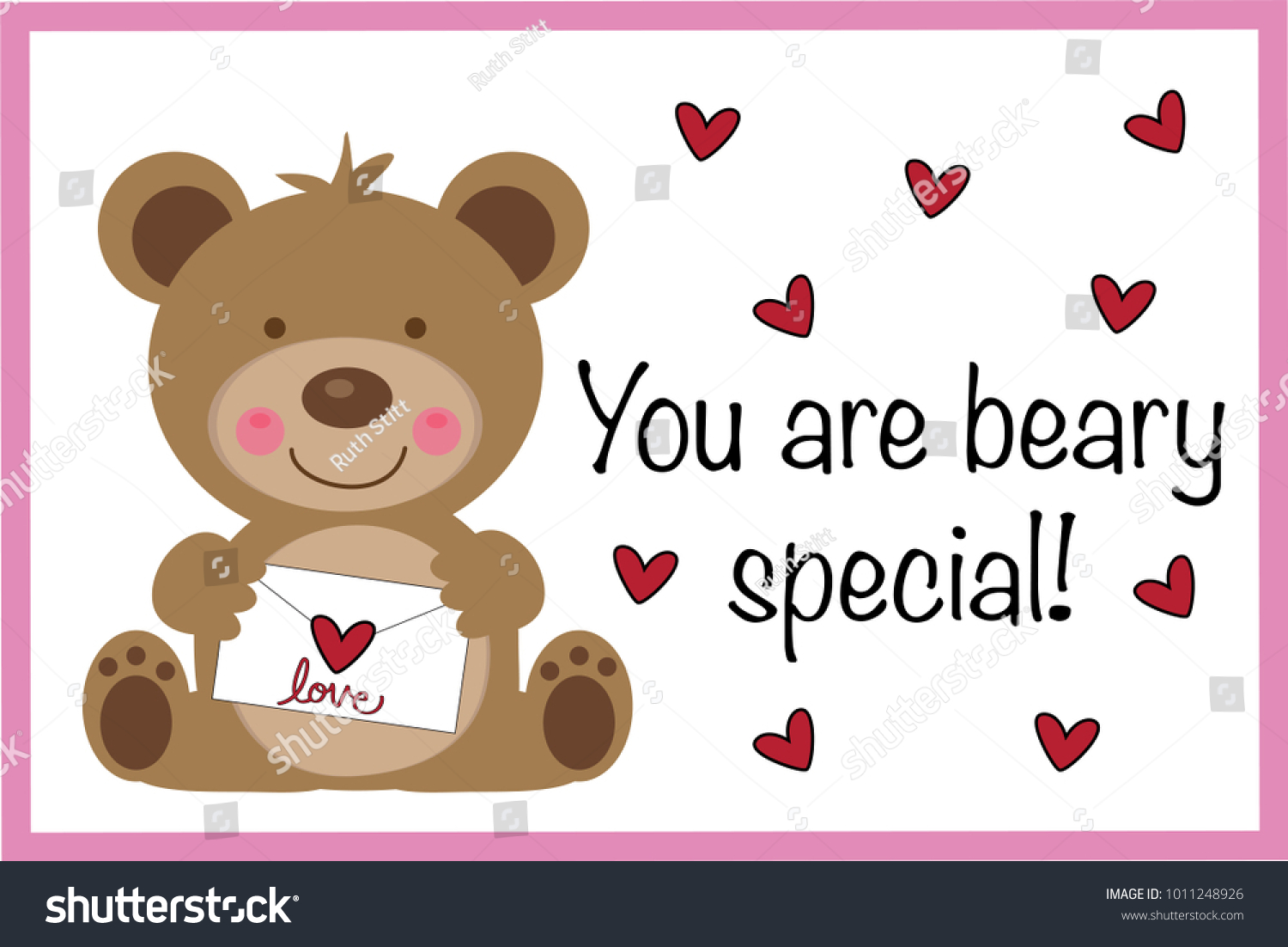 You Are Beary Special Valentine - Royalty Free Stock Vector 1011248926 ...