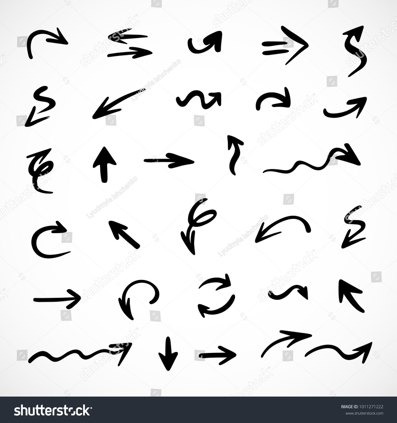 hand-drawn arrows, vector set #1011271222