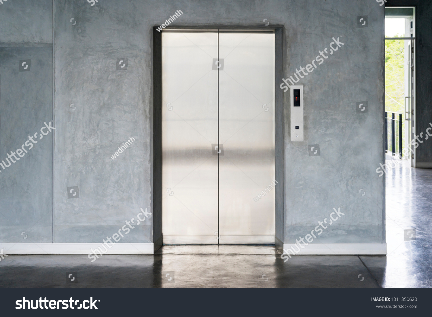 elevator with closed door #1011350620