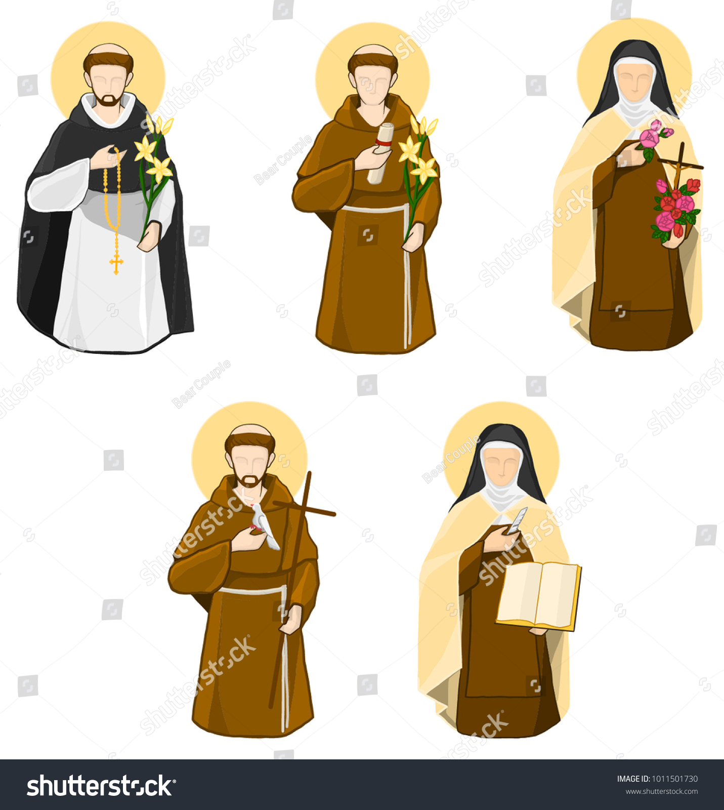 Roman Catholic Saints - Royalty Free Stock Vector 1011501730 - Avopix.com