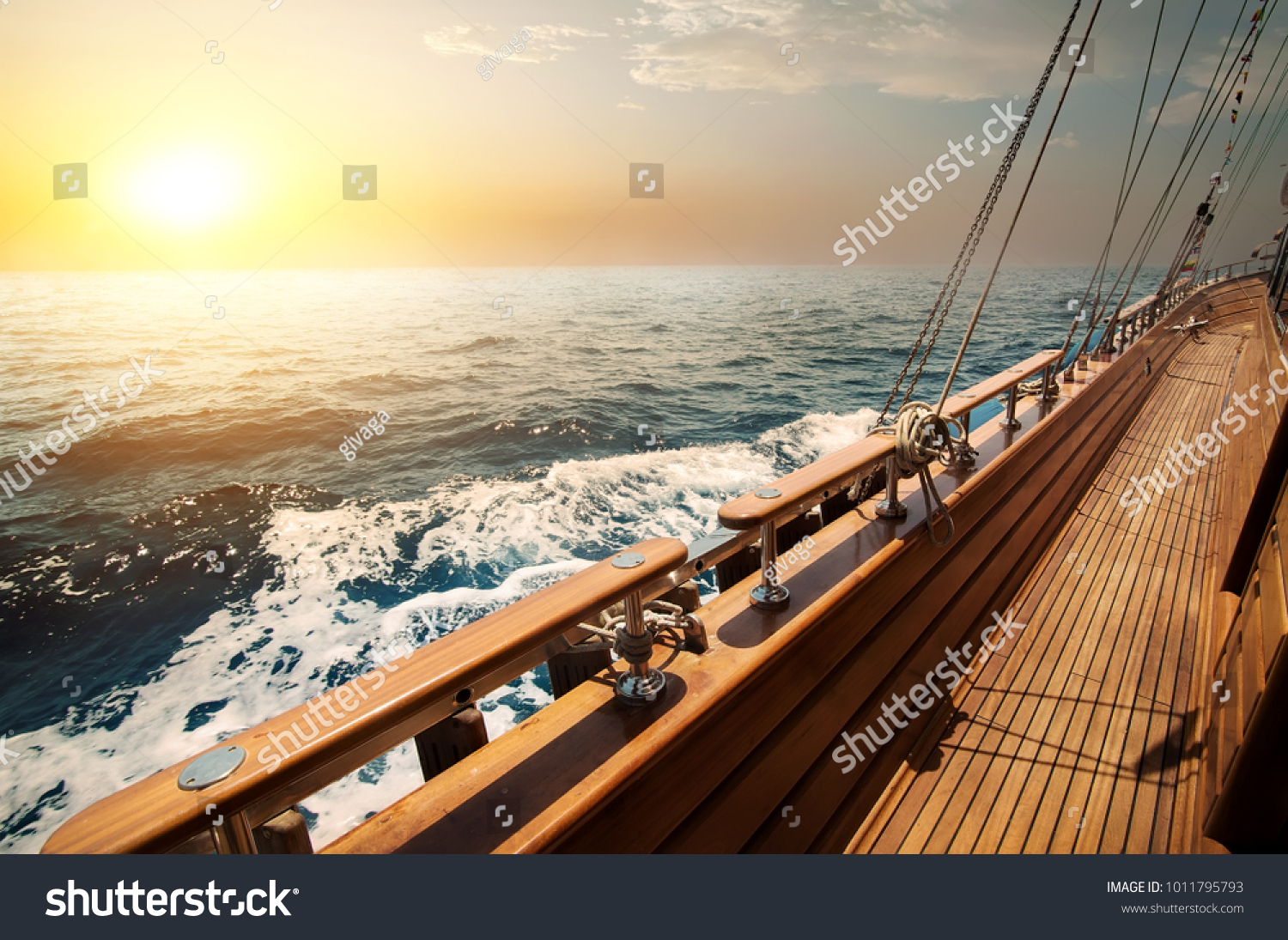 Sailboat in red sea  #1011795793