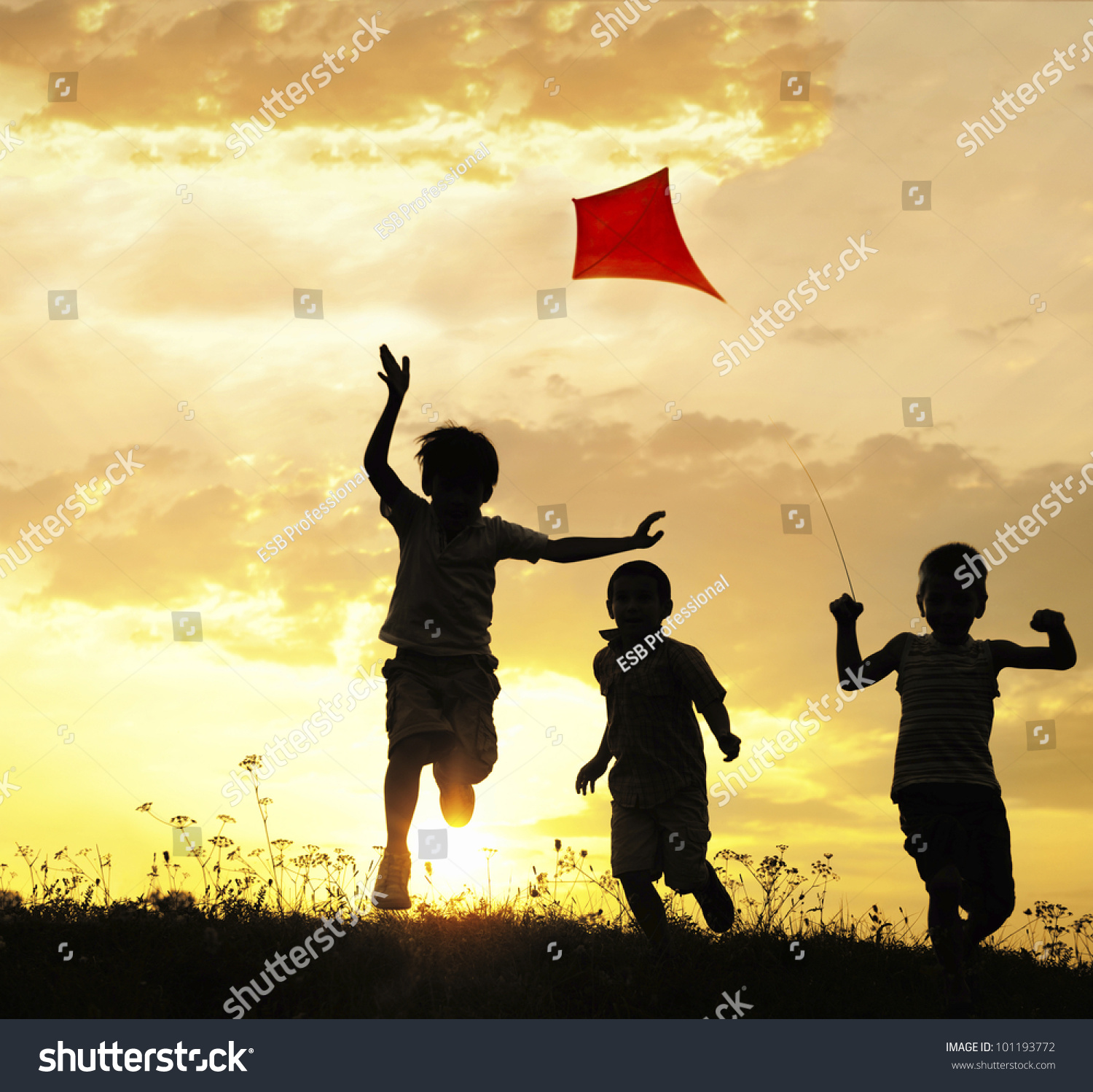Children running with kite #101193772