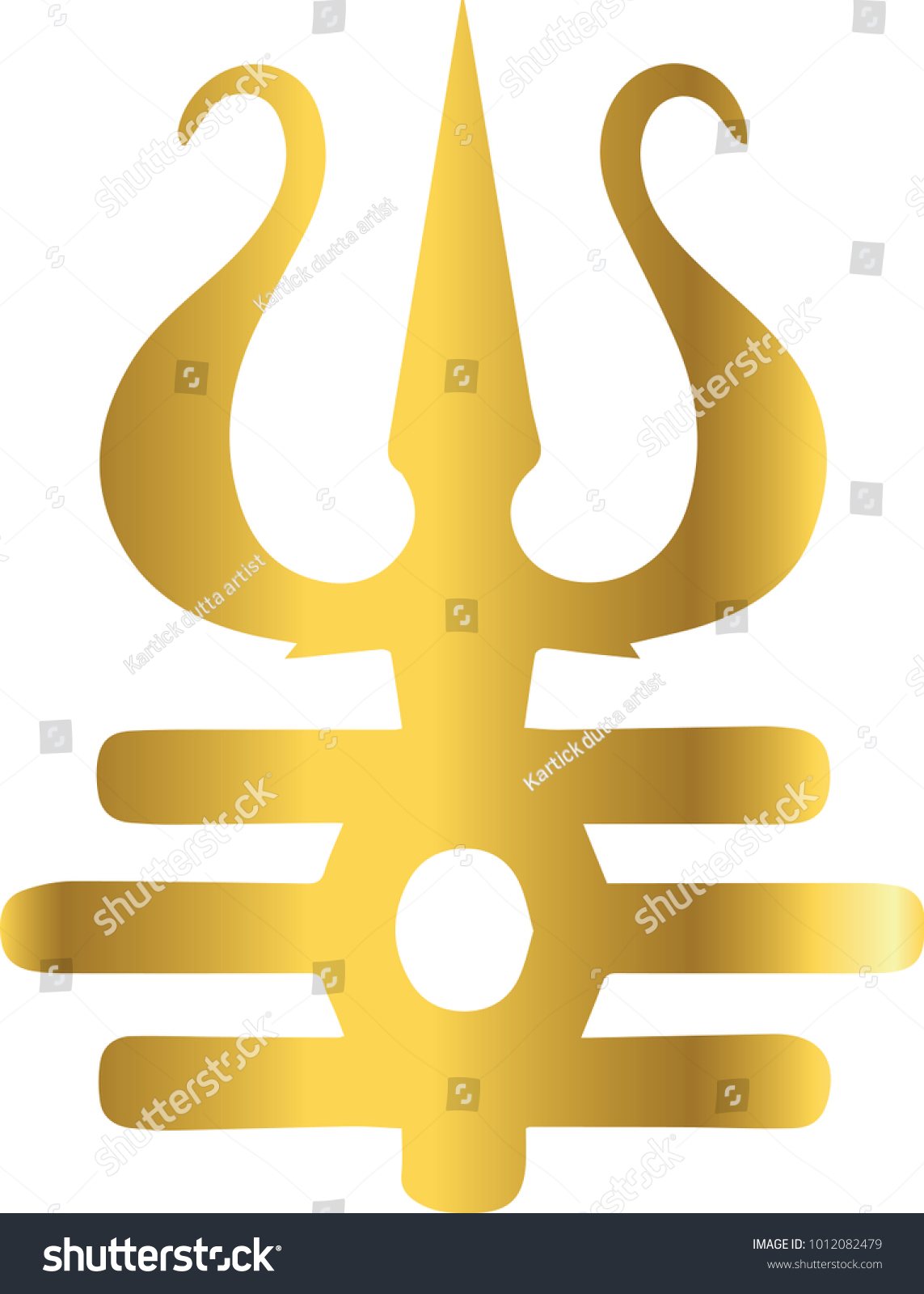 Golden Trident Of Lord Shiva Royalty Free Stock Vector 1012082479