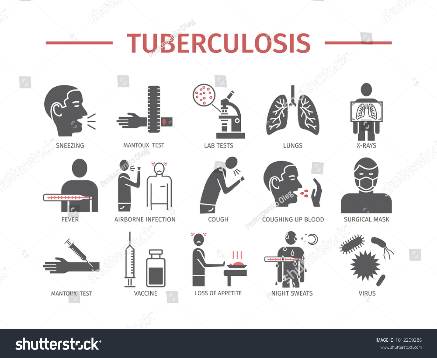 Tuberculosis Symptoms, Treatment. Icons set. - Royalty Free Stock ...