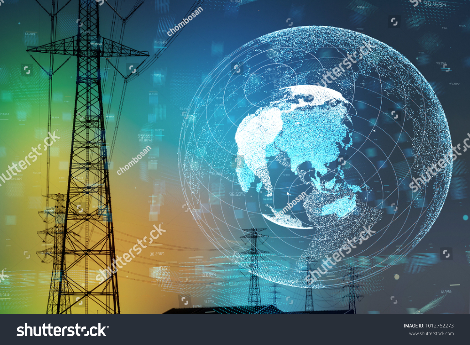 Smart grid and global network concept. #1012762273