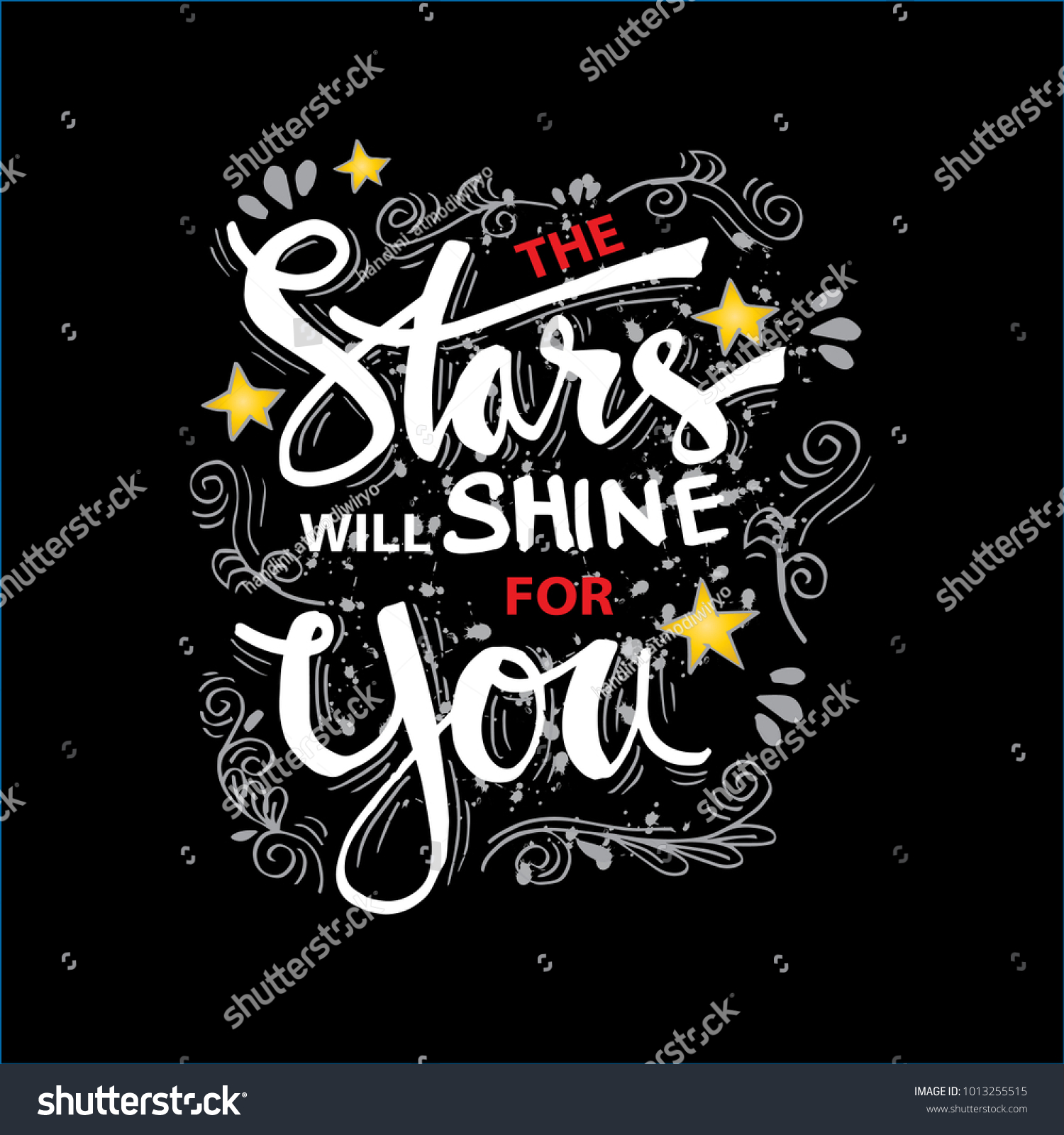 The stars will shine for you hand lettering - Royalty Free Stock Vector ...