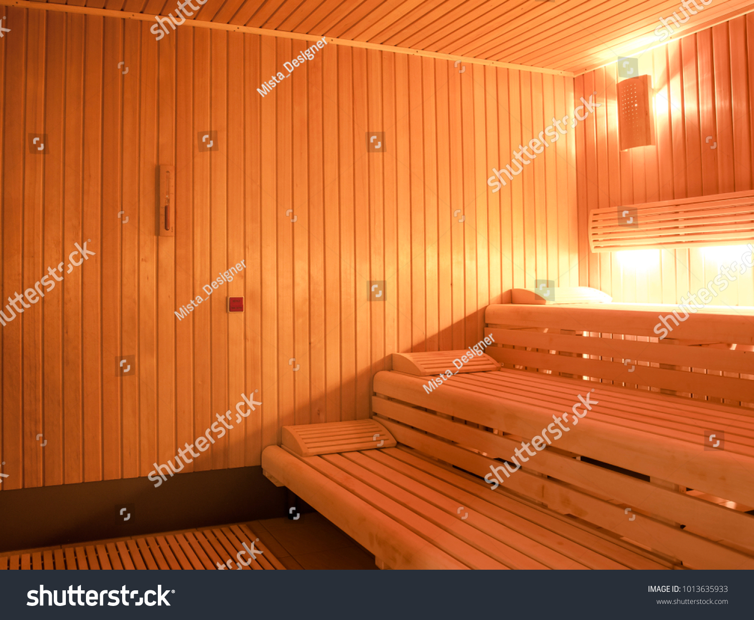 A healthy wooden hot sauna #1013635933