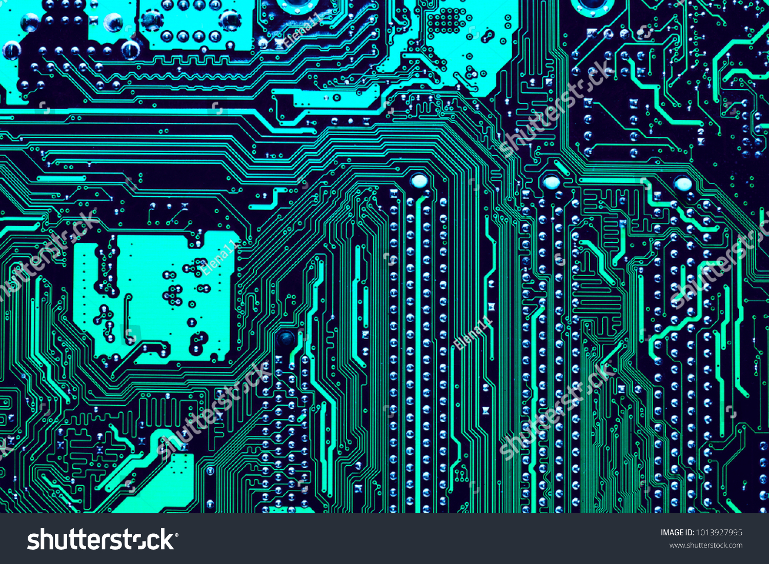 blue circuit board background of computer motherboard #1013927995