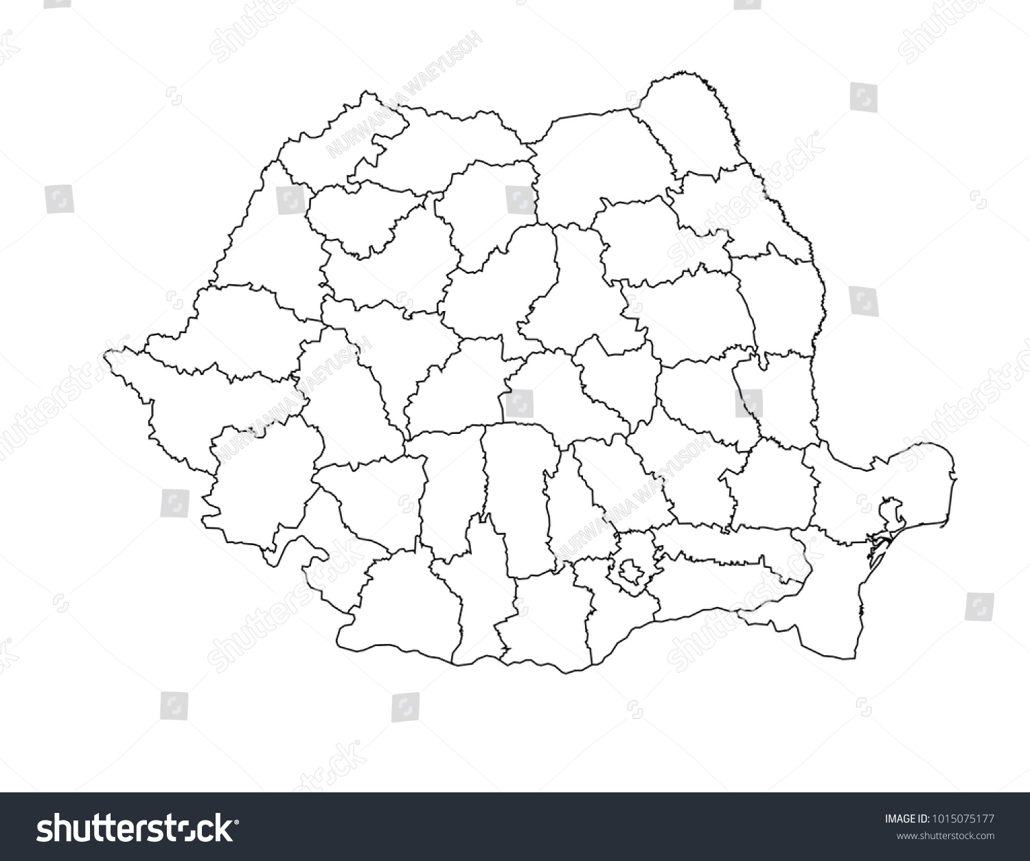 romania outline map. detailed isolated vector - Royalty Free Stock ...