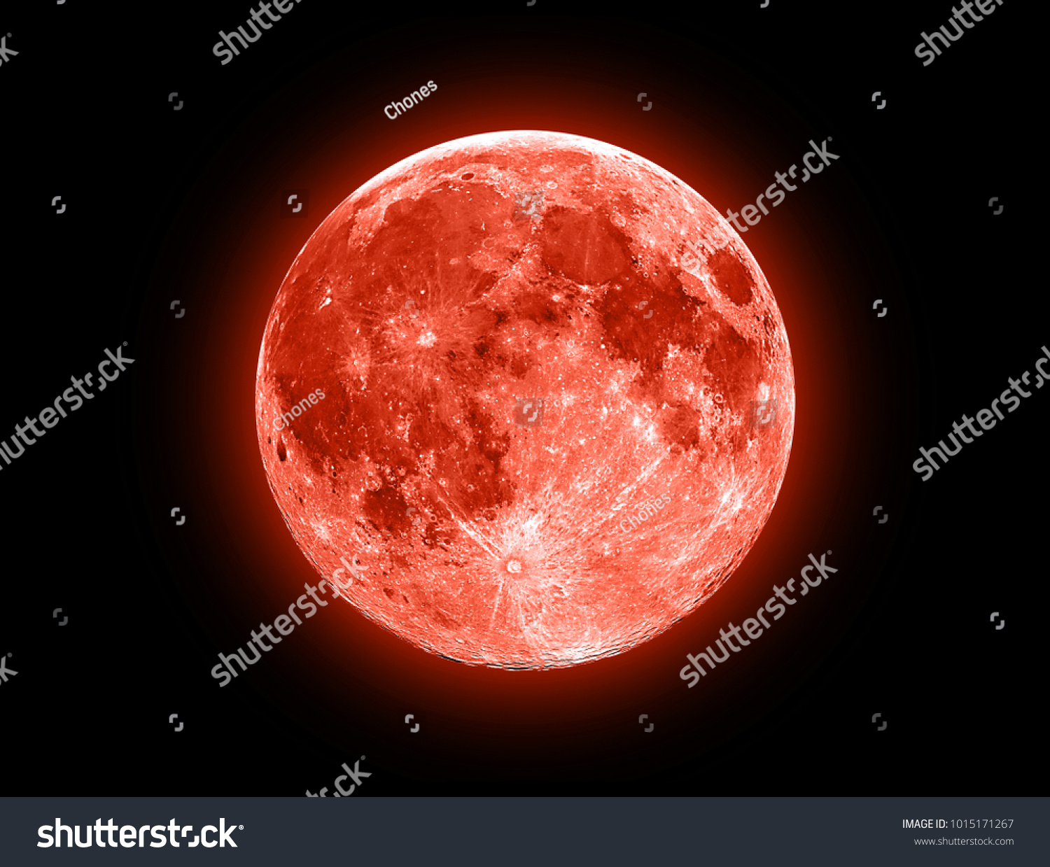 Red Moon isolated on a black  #1015171267