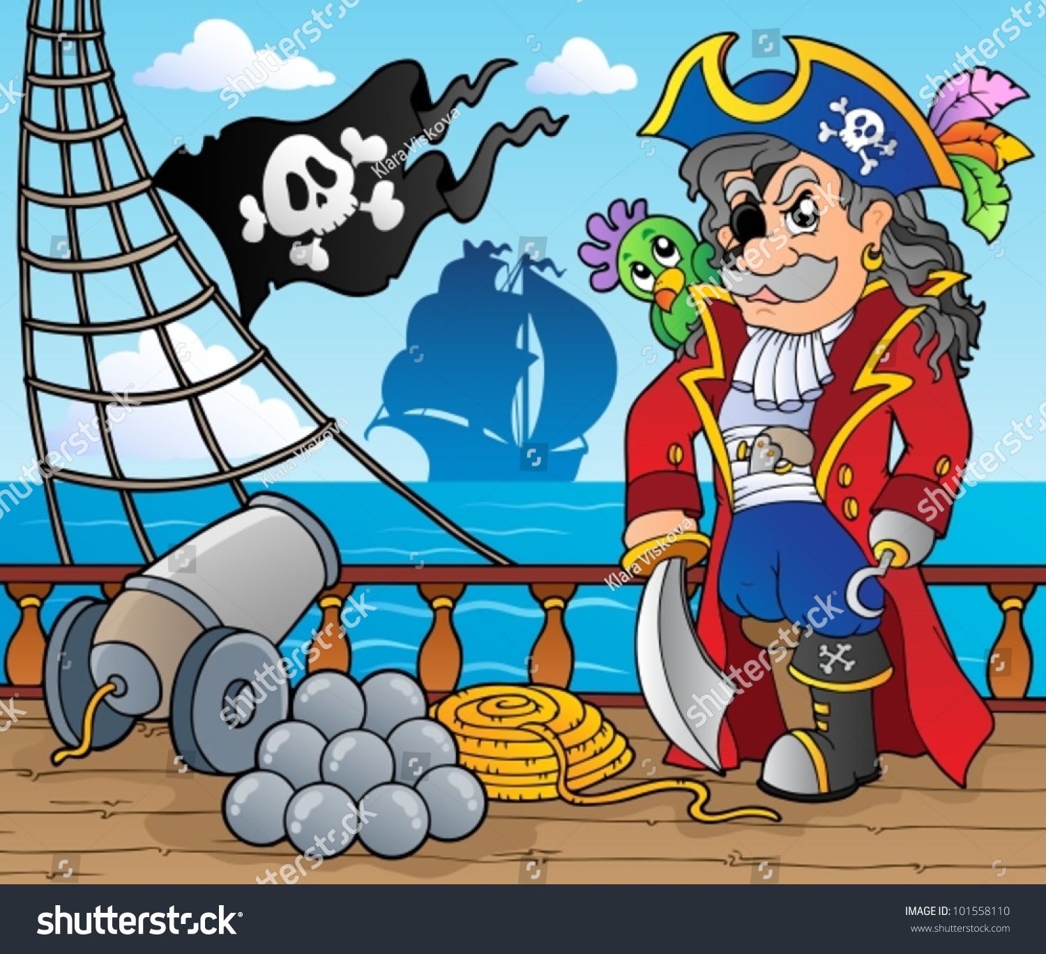 Pirate ship deck theme 3 - vector illustration. - Royalty Free Stock ...