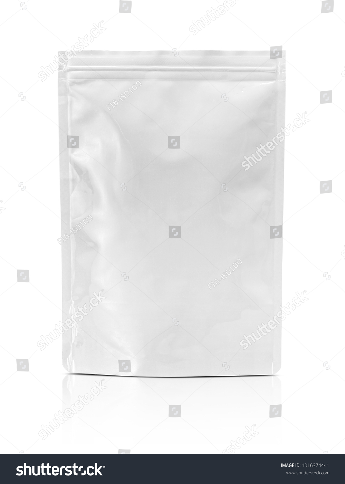 blank packaging aluminum foil pouch isolated on white background with clipping path ready for package design #1016374441
