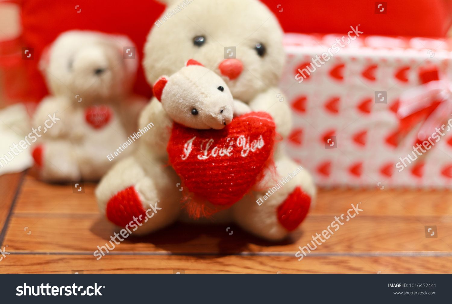 Teddy bear with red heart. Valentine's Day #1016452441