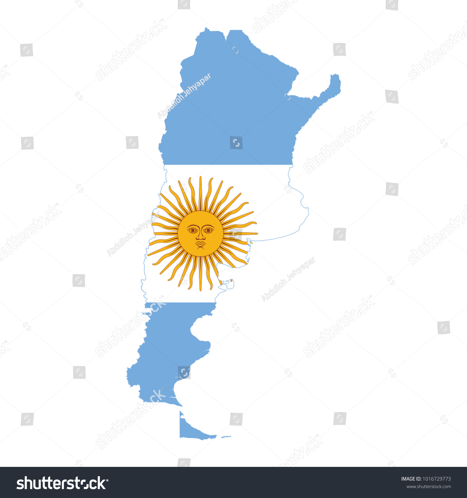 Flag Map of Argentina - Royalty Free Stock Vector 1016729773 - Avopix.com