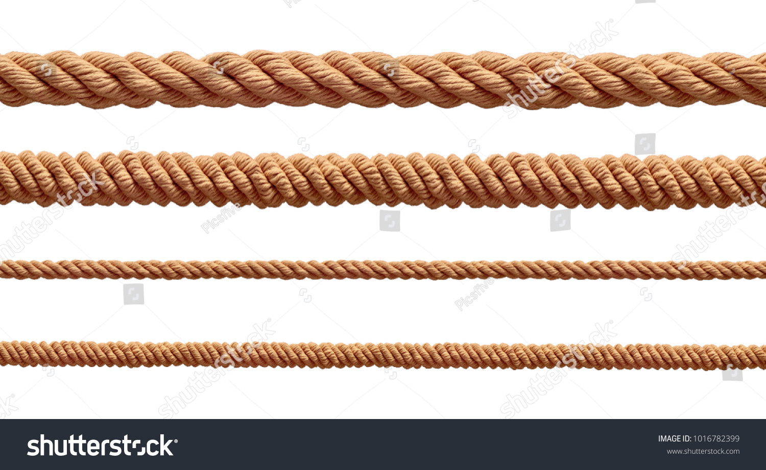 collection of  various ropes string on white background. each one is shot separately #1016782399