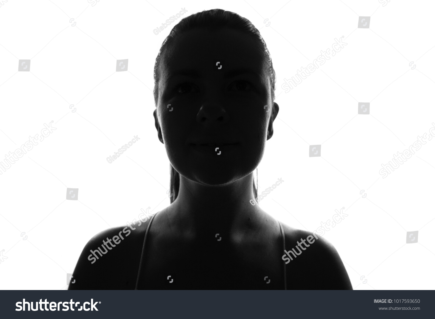 Female person silhouette,back lit light #1017593650