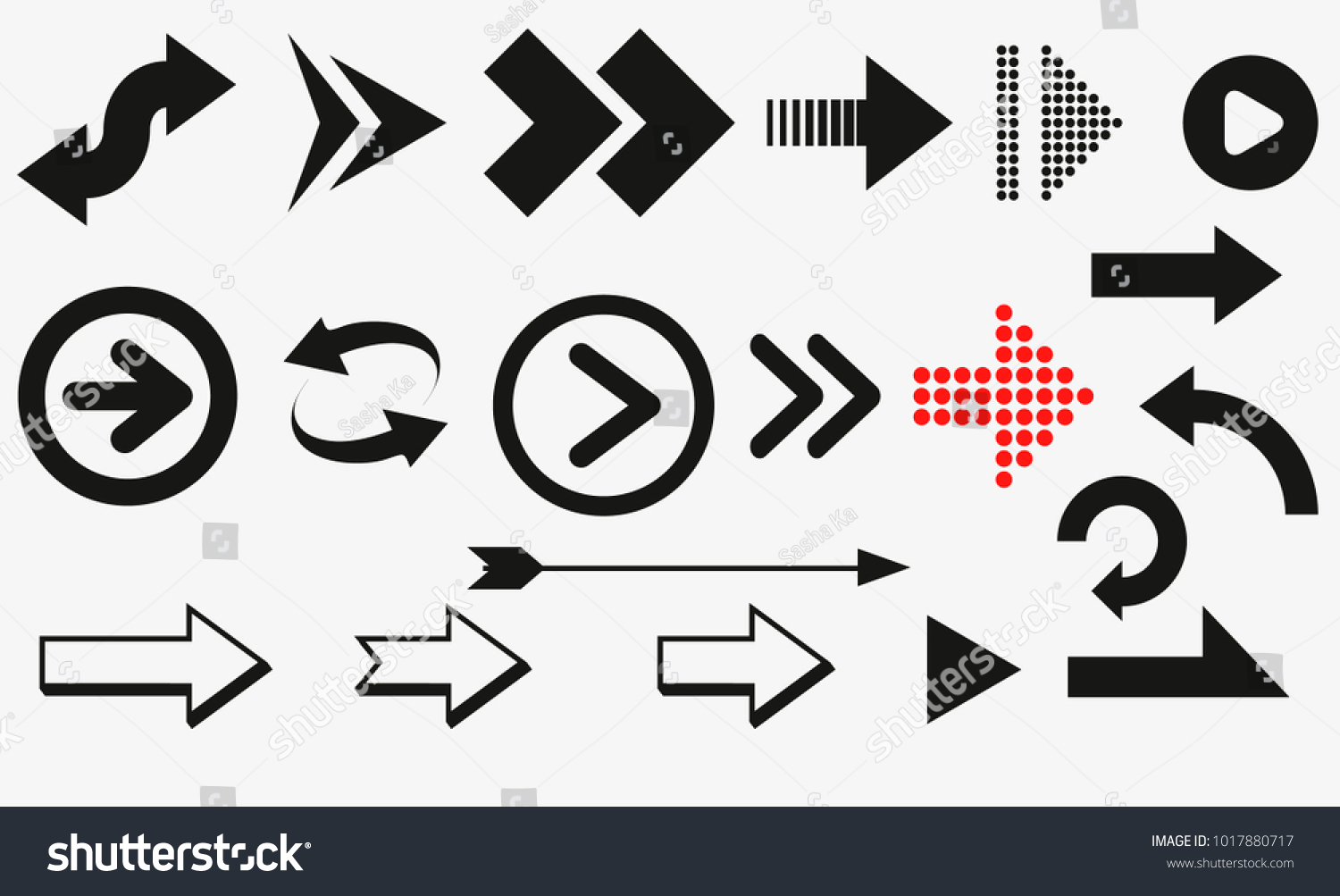arrows vector collection black. Different black Arrows icons,vector set. Abstract elements for business infographic. Up and down trend. #1017880717