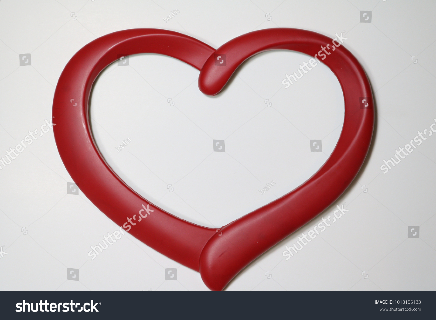 Decoration of red heart on white background #1018155133