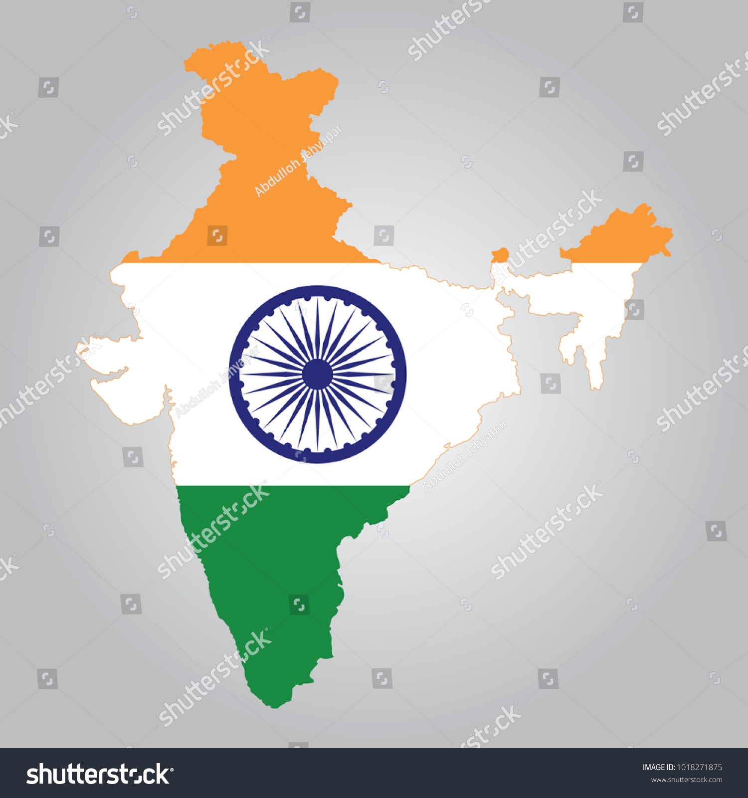 Flag Map of India - Royalty Free Stock Vector 1018271875 - Avopix.com