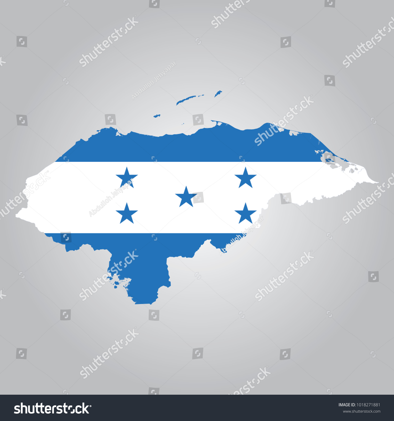 Flag Map Of Honduras - Royalty Free Stock Vector 1018271881 - Avopix.com