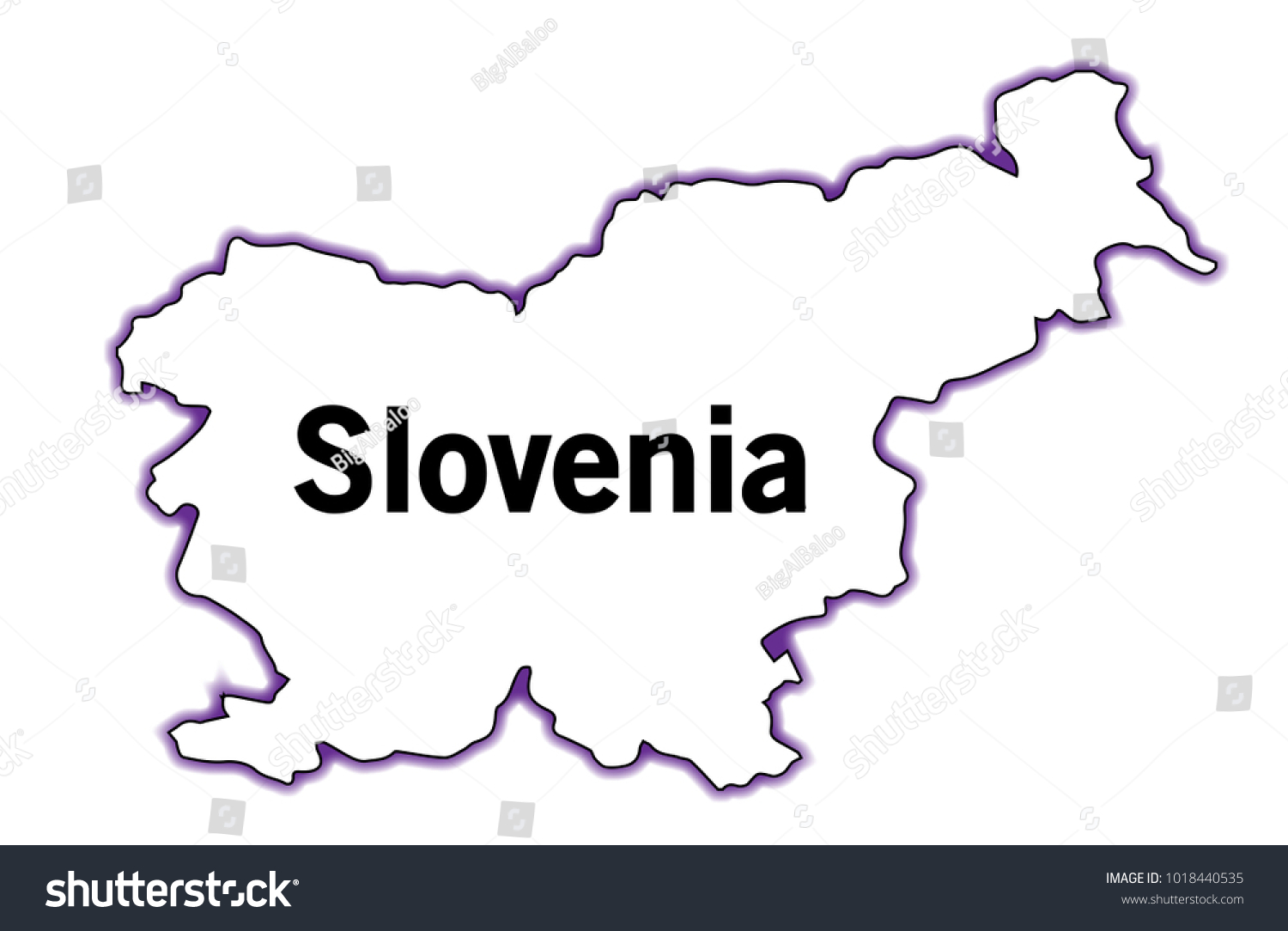 Outline map of Slovenia over a white background - Royalty Free Stock ...